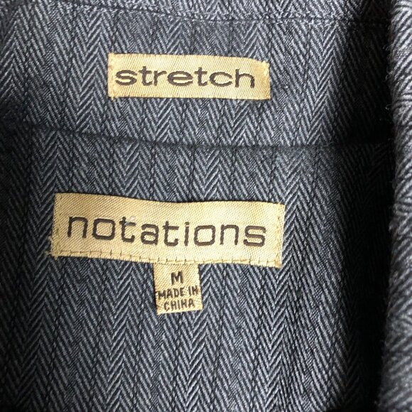 Notations Jacket Womens Size Medium Gray Pinstripe Lined Short Blazer Career - Picture 5 of 6